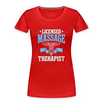 LMT lizenzierter Masseur Chiropraktiker - Frauen Premium Bio T-Shirt - Rot - Vorne - Mia (176cm)