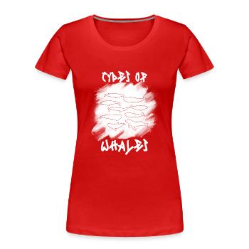 Types of Whales Whale Lovers Whales Species - Women's Premium Organic T-Shirt - red - Front - Mia (176cm)