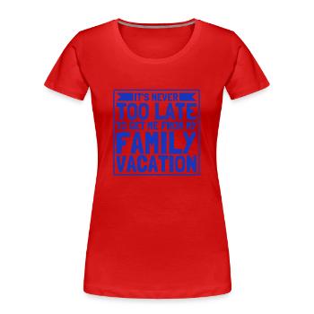 Road Trip Holiday Family Holiday Family Gift - Women's Premium Organic T-Shirt - red - Front - Mia (176cm)