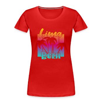 Lima Pérou - T-shirt bio Premium Femme - rouge - Devant - Mia (176cm)