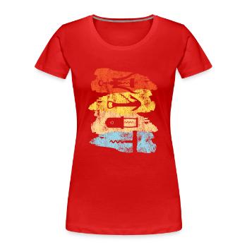 Dégustation de vin de sommelier - T-shirt bio Premium Femme - rouge - Devant - Mia (176cm)
