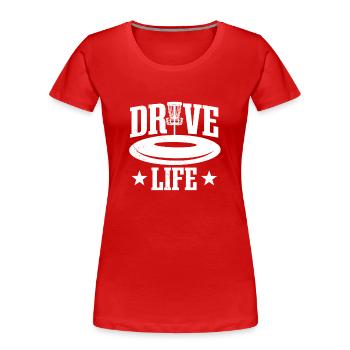 Disc Golfer Disc Life Disc Golf - Frauen Premium Bio T-Shirt - Rot - Vorne - Mia (176cm)