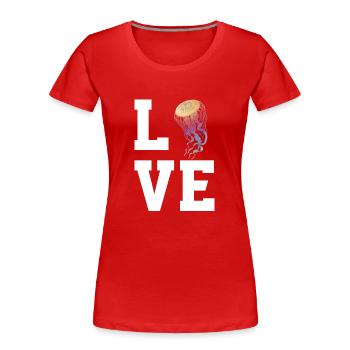 Liebe Quallen - Frauen Premium Bio T-Shirt - Rot - Vorne - Mia (176cm)