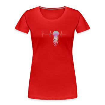 Quallen-herzschlag - Frauen Premium Bio T-Shirt - Rot - Vorne - Mia (176cm)
