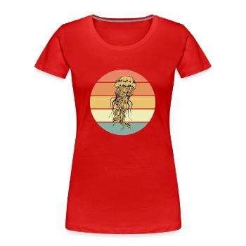 Qualle - Frauen Premium Bio T-Shirt - Rot - Vorne - Mia (176cm)