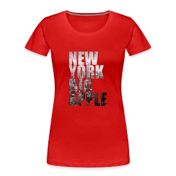 New York Big Apple Skyline USA - Frauen Premium Bio T-Shirt - Rot - Vorne - Mia (176cm)