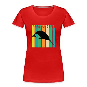 Narwal - Frauen Premium Bio T-Shirt - Rot - Vorne - Mia (176cm)