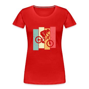 Retro Look MTB Design for Bike Lovers - Women's Premium Organic T-Shirt - red - Front - Mia (176cm)