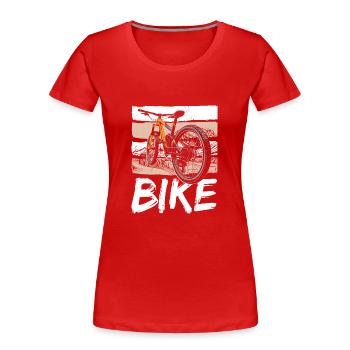 Design VTT retro look pour les amateurs de vélo - T-shirt bio Premium Femme - rouge - Devant - Mia (176cm)