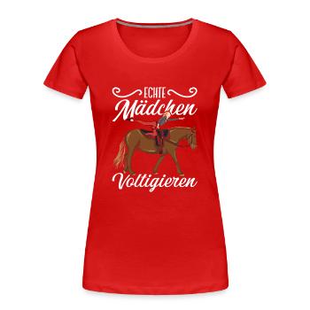 Voltigieren - Frauen Premium Bio T-Shirt - Rot - Vorne - Mia (176cm)