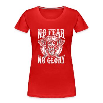Vikings No Fear No Glory - Women's Premium Organic T-Shirt - red - Front - Mia (176cm)