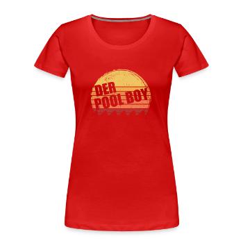 Bademeister Rettungsschwimmer Pool Boy - Frauen Premium Bio T-Shirt - Rot - Vorne - Mia (176cm)