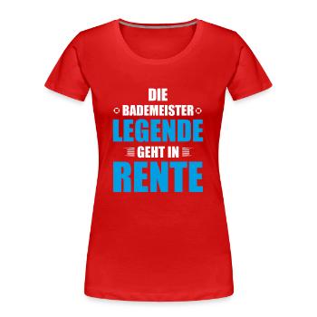 Bademeister Rettungsschwimmer Rente - Frauen Premium Bio T-Shirt - Rot - Vorne - Mia (176cm)