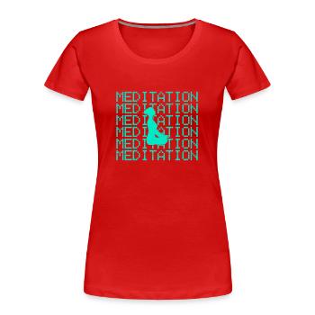 Meditation - Frauen Premium Bio T-Shirt - Rot - Vorne - Mia (176cm)