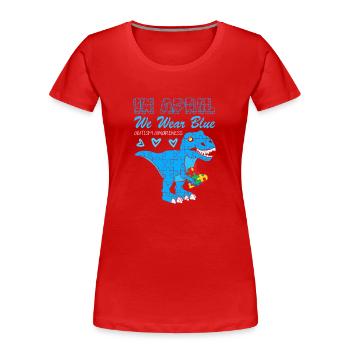 Autism Struggle Education Autistic Autistic Puzzle - Women's Premium Organic T-Shirt - red - Front - Mia (176cm)