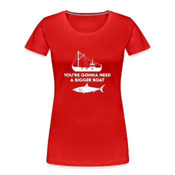 Drôle de conception de requin pour les propriétaires de bateaux - T-shirt bio Premium Femme - rouge - Devant - Mia (176cm)