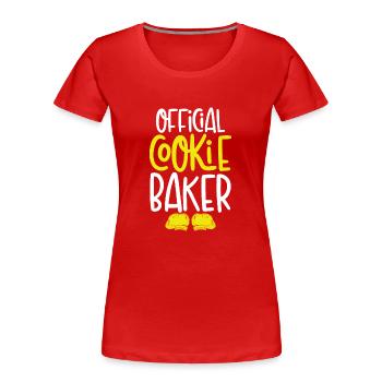 Official biscuit baker - Women's Premium Organic T-Shirt - red - Front - Mia (176cm)