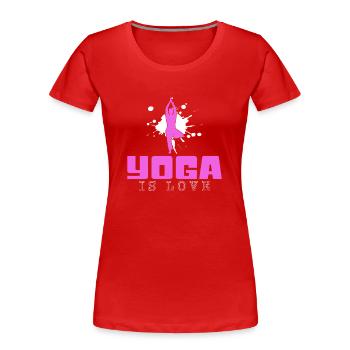 Yoga - Frauen Premium Bio T-Shirt - Rot - Vorne - Mia (176cm)