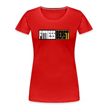 Fitness Beast - Frauen Premium Bio T-Shirt - Rot - Vorne - Mia (176cm)