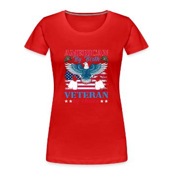 American Veterans America USA Fight - Women's Premium Organic T-Shirt - red - Front - Mia (176cm)