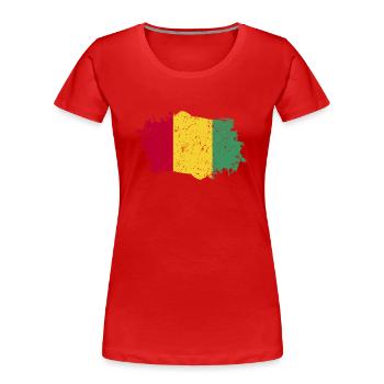 Guinea Flag Grunge Guinea Flag - Women's Premium Organic T-Shirt - red - Front - Mia (176cm)
