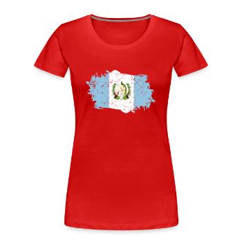 Guatemala Flagge Grunge Guatemala Fahne - Frauen Premium Bio T-Shirt - Rot - Vorne - Mia (176cm)