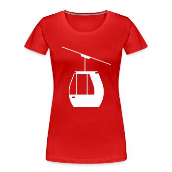 Aerial Tram Tramway Cable Car Cableway Gondola - Women's Premium Organic T-Shirt - red - Front - Mia (176cm)