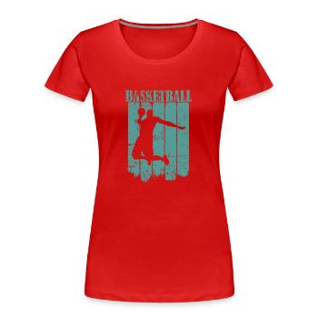 Basketball Ballsport Amerika Teamsport - Frauen Premium Bio T-Shirt - Rot - Vorne - Mia (176cm)