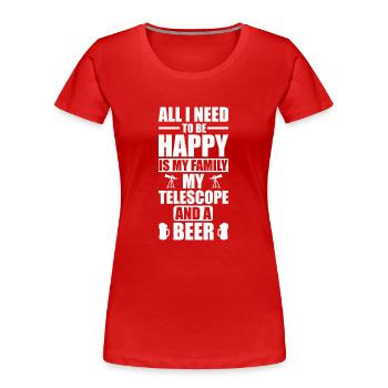 Télescope d’astronomie Astronome Cadeau - T-shirt bio Premium Femme - rouge - Devant - Mia (176cm)