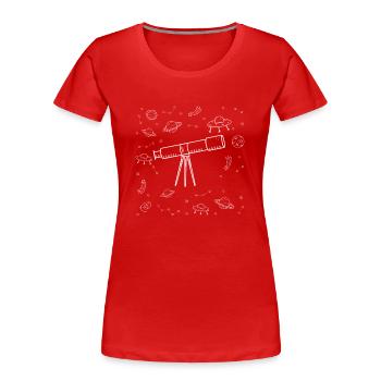 Télescope d’astronomie - T-shirt bio Premium Femme - rouge - Devant - Mia (176cm)