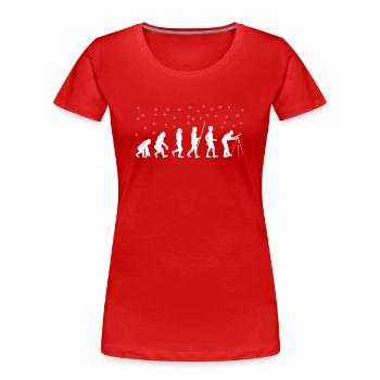 Astronomie Télescope Evolution Astronomie - T-shirt bio Premium Femme - rouge - Devant - Mia (176cm)