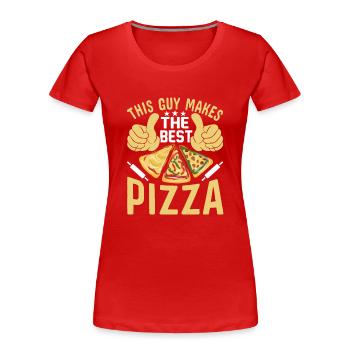 Conception de pizza pour les pizzaïolos et les amateurs de pizza - T-shirt bio Premium Femme - rouge - Devant - Mia (176cm)