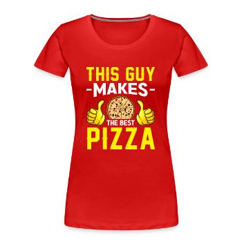 Conception de pizza pour les pizzaïolos et les amateurs de pizza - T-shirt bio Premium Femme - rouge - Devant - Mia (176cm)