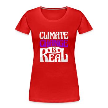 klimawandel schutz - Frauen Premium Bio T-Shirt - Rot - Vorne - Mia (176cm)