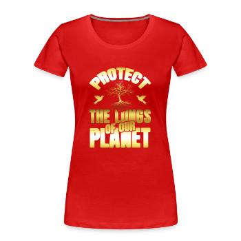 nature conservation environmental protection - Women's Premium Organic T-Shirt - red - Front - Mia (176cm)