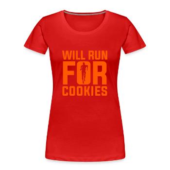 race for biscuits - Women's Premium Organic T-Shirt - red - Front - Mia (176cm)