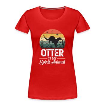 Otter Fischotter Seeotter Wassermarder - Frauen Premium Bio T-Shirt - Rot - Vorne - Mia (176cm)