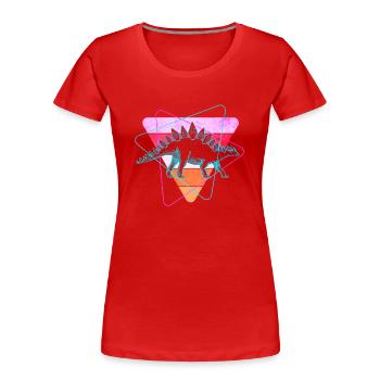 Stegosaurus Dinosaurier - Frauen Premium Bio T-Shirt - Rot - Vorne - Mia (176cm)