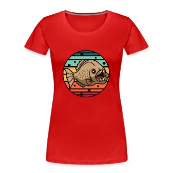 Piranha - Frauen Premium Bio T-Shirt - Rot - Vorne - Mia (176cm)