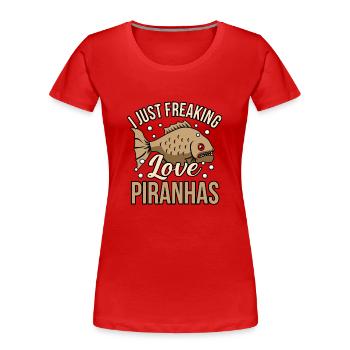 Piranha - Frauen Premium Bio T-Shirt - Rot - Vorne - Mia (176cm)