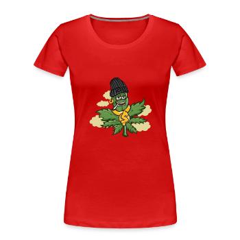 Cannabis - Frauen Premium Bio T-Shirt - Rot - Vorne - Mia (176cm)