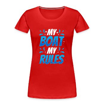 Mon bateau Mes règles Bateau Yacht de navigation de plaisance - T-shirt bio Premium Femme - rouge - Devant - Mia (176cm)