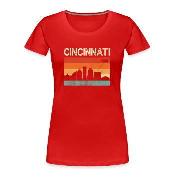 Cincinnati (Ohio) - T-shirt bio Premium Femme - rouge - Devant - Mia (176cm)