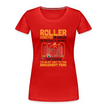 Roller Coaster Roller - Frauen Premium Bio T-Shirt - Rot - Vorne - Mia (176cm)
