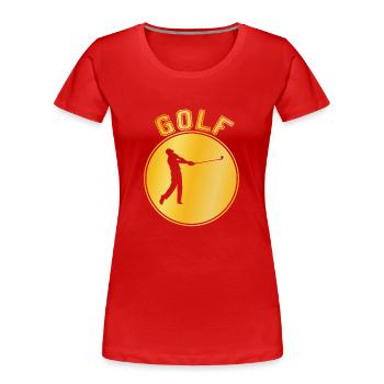 Golf - Frauen Premium Bio T-Shirt - Rot - Vorne - Mia (176cm)