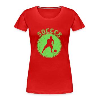 Football - T-shirt bio Premium Femme - rouge - Devant - Mia (176cm)