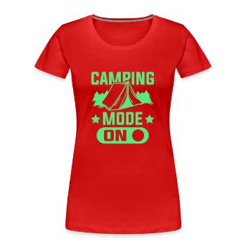 camping mode - Frauen Premium Bio T-Shirt - Rot - Vorne - Mia (176cm)