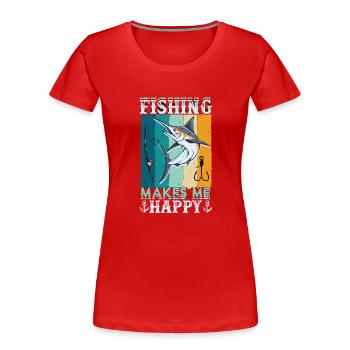 Thérapie Pêche Lac Carpe Pêcheur Pêcheur Appât - T-shirt bio Premium Femme - rouge - Devant - Mia (176cm)
