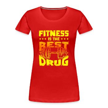 fitness best drug - Women's Premium Organic T-Shirt - red - Front - Mia (176cm)