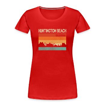Huntington Beach Kalifornien - Frauen Premium Bio T-Shirt - Rot - Vorne - Mia (176cm)